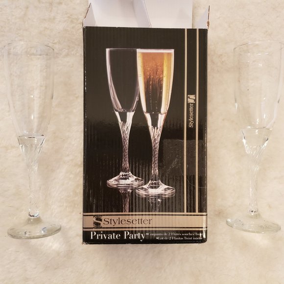[Style Setter] Private Party Twist Stem Champagne Flutes - Set Of Two - Picture 5 of 8